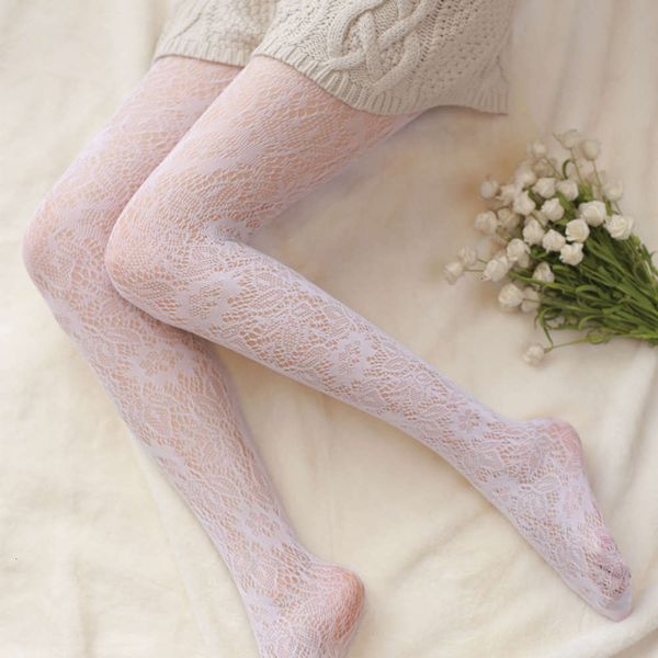 

new products beautiful lace flower hollow thin bottomed pantyhose, Black