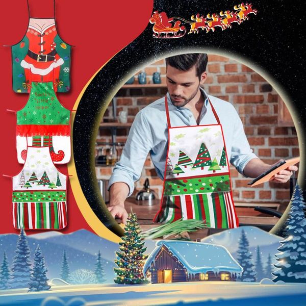 

aprons christmas printed coffee pinafore cleaning home cooking kitchen adjustable apron bibs baking accessory c5