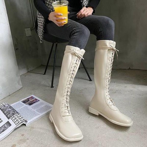 

boots high knee-high low heels women's fashion shoes 2021 back zipper design autumn and winter warm, Black