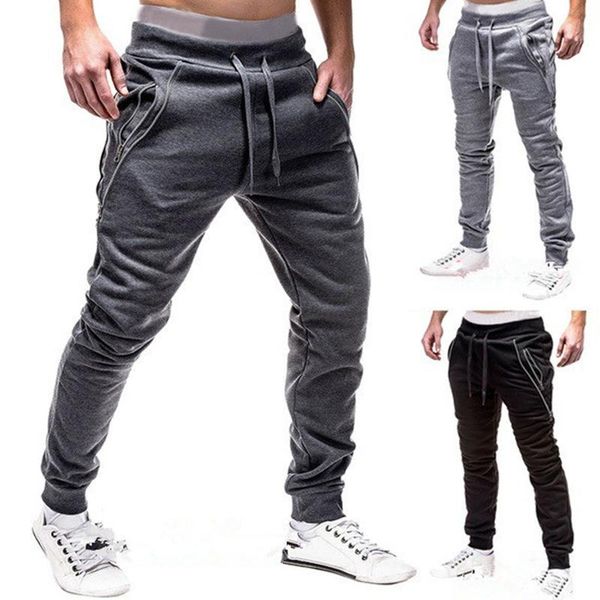 

running pants men joggers casual fitness runners sweatpants mens tracksuit bottoms skinny trousers hip hop pencil, Black;blue