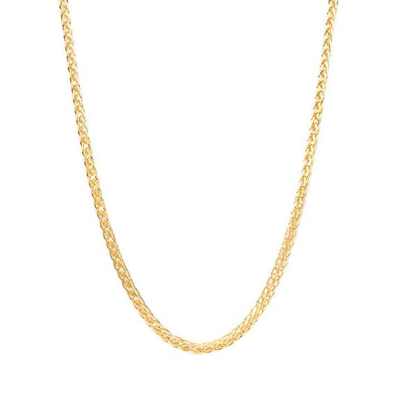

chains solid 24k yellow gold curb wheat chopin chain necklace for women, Silver