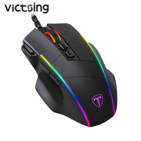 

victsing pc278 gaming mouse wired ergonomic mice with 8000dpi 8 programmable buttons rgb backlit for pc gamer computer mouse