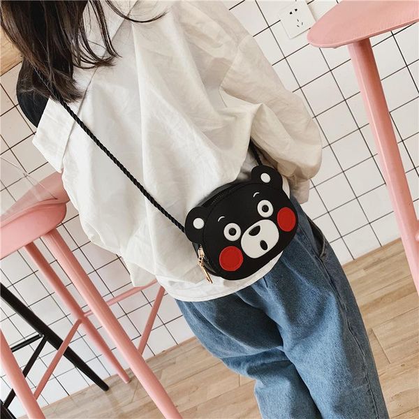 

drawstring fashionable cute cartoon children's bear bag baby mini coin purse kids crossbody shoulder
