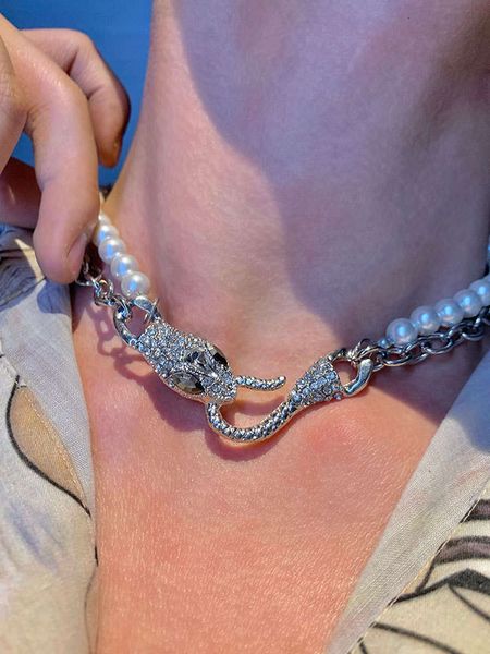 

chain leader du wind cuba spirit snake double layer pearl, Silver