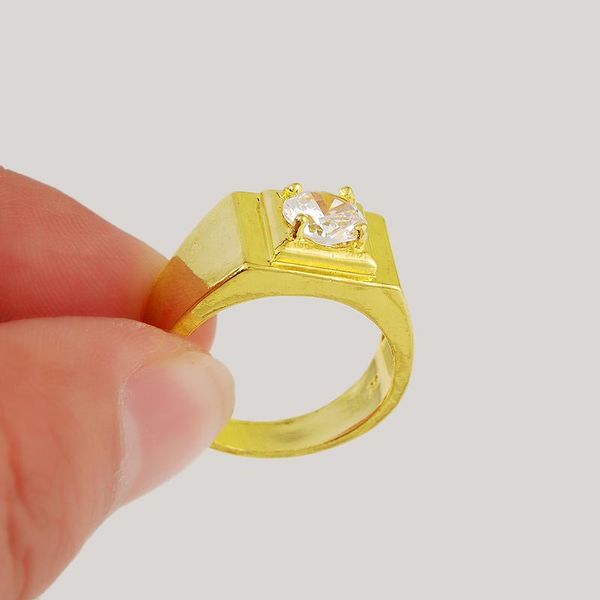 

wedding rings yellow gold filled inside zircon men's ring,wide 11mm,gold color crystal cool men finger jewelry ring, Slivery;golden