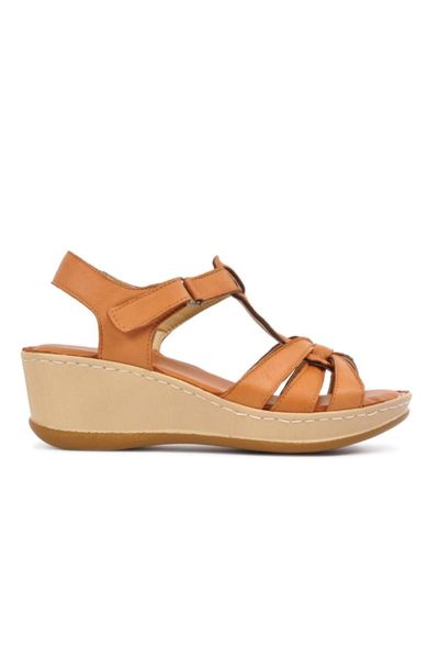 

sandals 22301 tan genuine leather female, Black