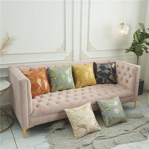 

cushion/decorative pillow luxury polyster fabric pillows case gold bronzing geometry nordic cushion cover colors livingroom decorative home