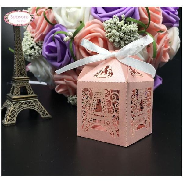 

wholesale- 10pcs wedding candy box chocolate packaging paris eiffel tower personalized weddign box mariage fav jllwix ladyshome