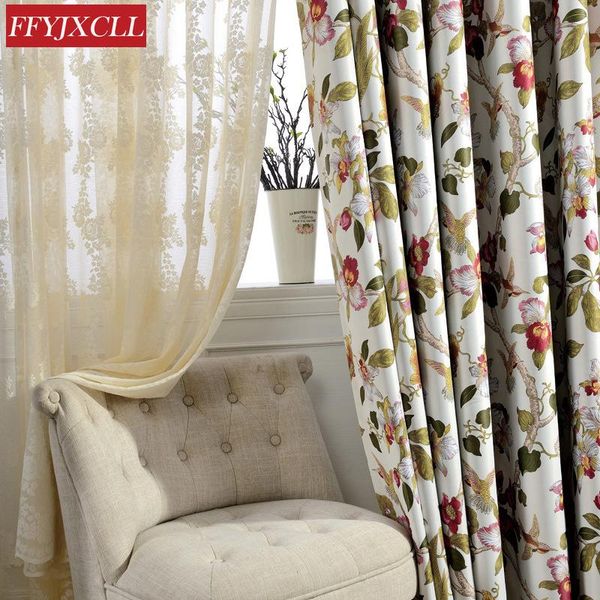 

curtain & drapes american pastoral printing curtains blackout for living room bedroom balcony home improvement products