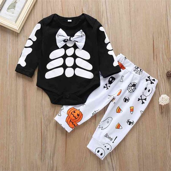 

arrival autumn 2pcs baby boy casual animal 's sets halloween clothes 210528, White