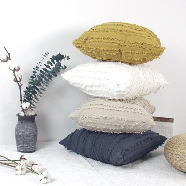 

pillow case retro jacquard cushion covers sofa deco pillowcases solid color cases for home 45x45cm