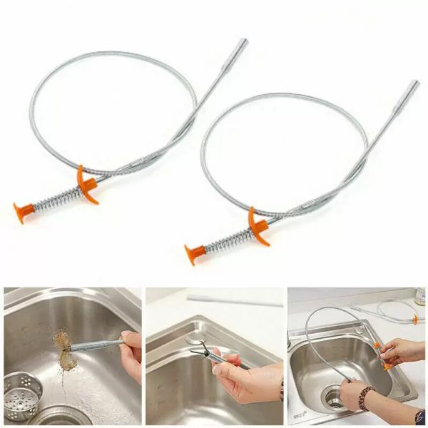 

60cm kitchen sewer dredging device tools spring loaded grabber pickup pipe sink cleaning hook 1pcs high quality