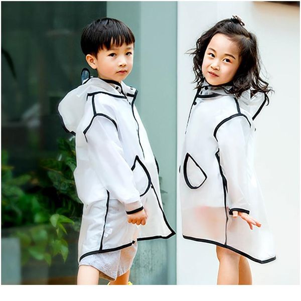 

transparent children raincoat safty pvc cute capa de chuva infantil waterproof kids rain coat cover hooded poncho jllejk