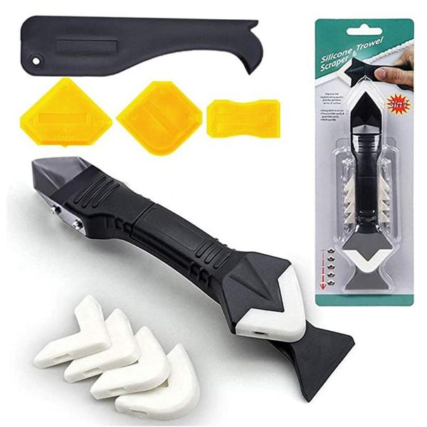 

professional hand tool sets 3 in 1 stainless steel scraper caulking kit silicone sealant finishing handmade remove glue grout remover tools
