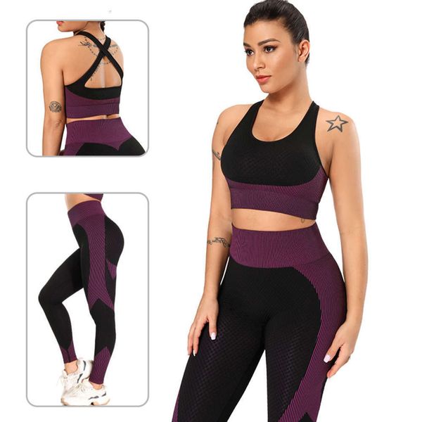 

2021back sports bra tight fast dry running seamless yoga suit female, Gray