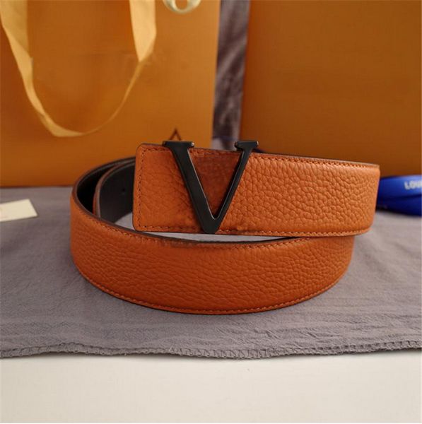 

high-quality 3.8cm cowhide belt for men women fashion designer leisure and business belts available wholesale, Black;brown