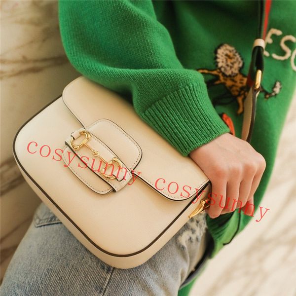 

2022 retro fashion classic women's single shoulder square high texture leather bag saddle messenger bag genuine leather designer bag