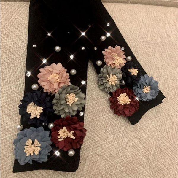 

fashion rhinestone pants high waist womens leggings pearl ankle length bottoming plus size, Black