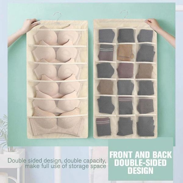 

hanging storage bag foldable wardrobe wall door back hanging bag underwear sock shoe storage organizer sundries #lr3