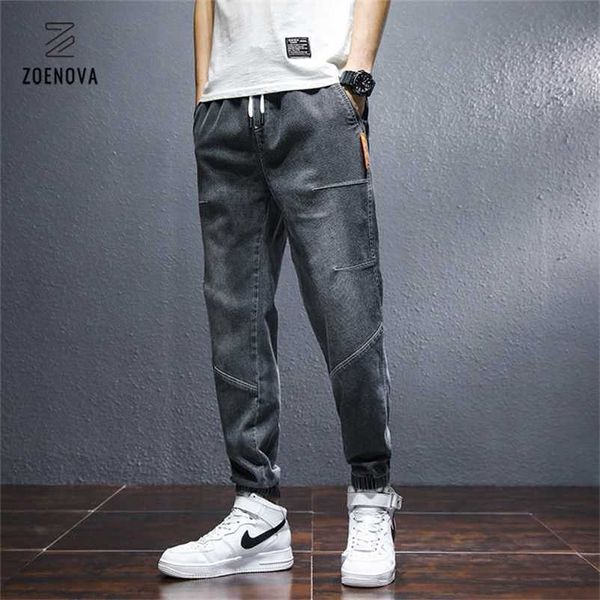 Zoenova Brand Мужские джинсы Гарем Джинсовые грузовые брюки Уличная одежда Jogger Хип-хоп Хлопковые брюки Мужской синий негабаритные 3XL 4XL 211120