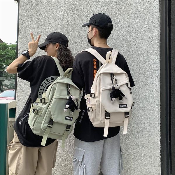 

college new plus decoration double female style fashion version schoolbag hang student rjmev male bag korean trend yuan 6 shoulder aqeos, Red;black