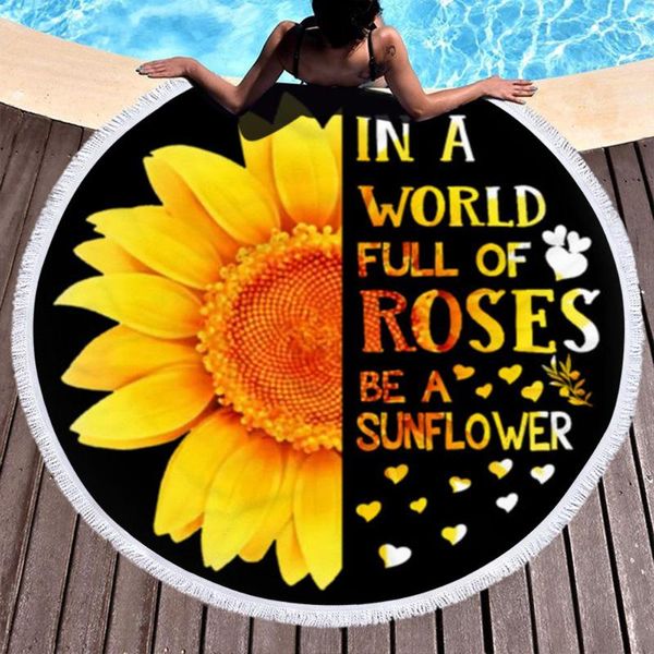 

blankets beach towel round foldable quick-dry throws mandala outdoor picnic mat camping carpet swimming towels fft blanket