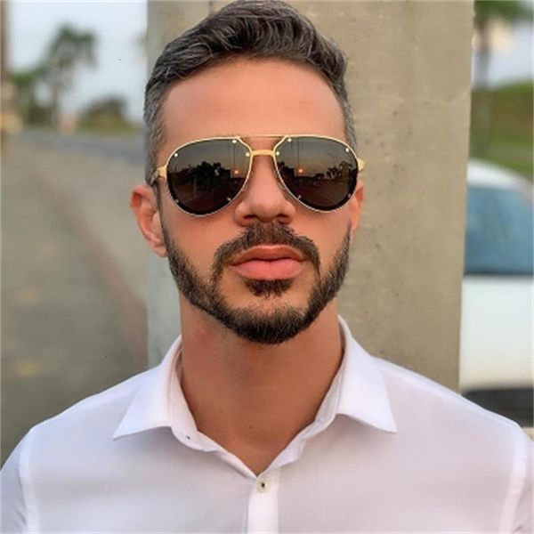 

sunglasses 2021 male rivet face blue mirror spring leg sunglass, White;black