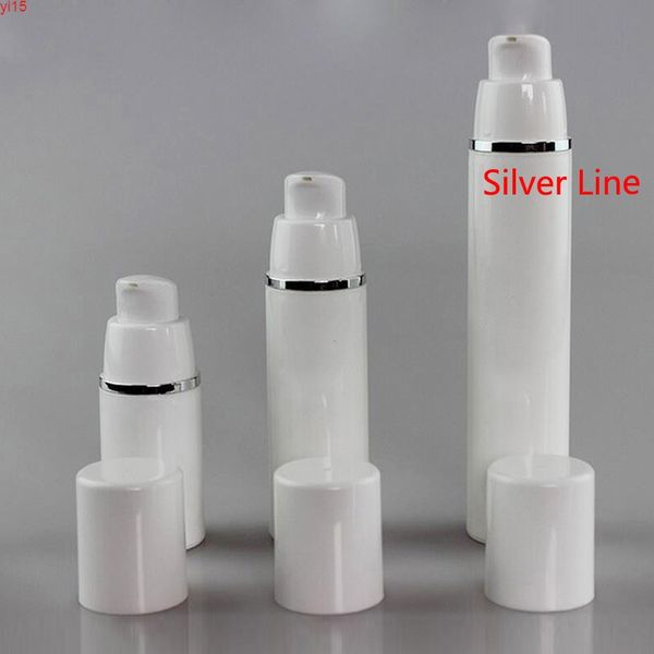 15/30 / 50 ml Vuoto Bottiglie Airless Airless Argento / Gold / Dark Purple Line Pompa di trattamento in plastica Travel Cosmetic Lotion Bottle 10pcs / Lotgood Qty