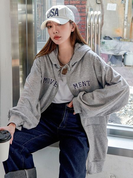 

dazy letter graphic drop shoulder drawstring hoodie e1s8#, White;black