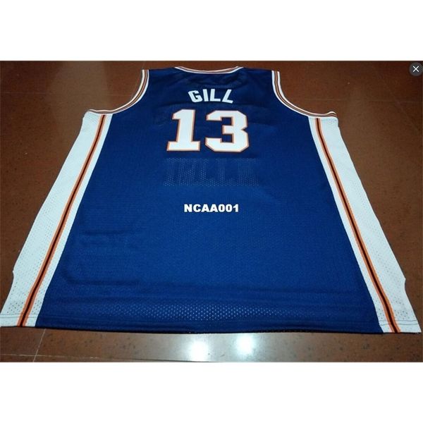 

vintage #13 kendall gill fighting illinois blue orange white or custom any name or number college jersey 21ss embroidery jersey, Black