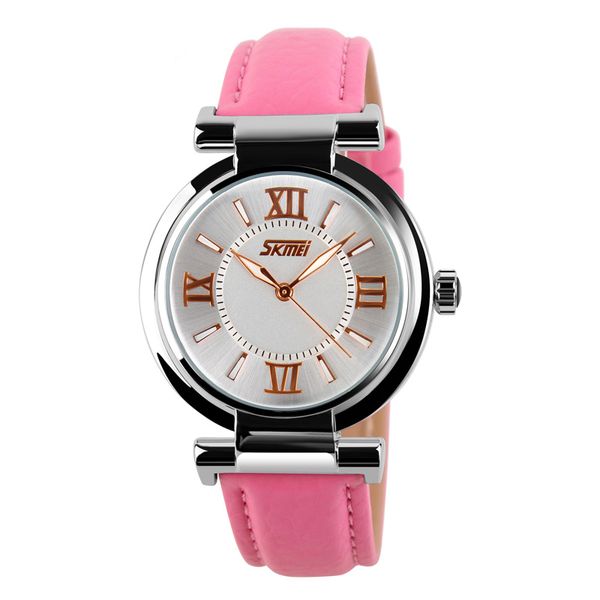 2020 SKMEI Top Marke Casual Frauen Quarzuhr Wasserdichte Damen Weibliche Mädchen Armbanduhren Lederband Relogio Feminino 9075