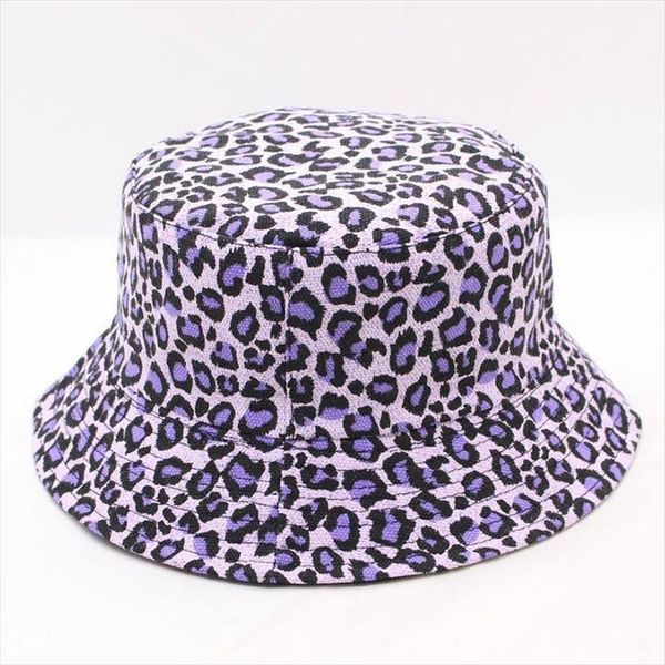 

leopard print cotton bucket hat fisherman outdoor travel sun cap hats for men and women 280, Blue;gray