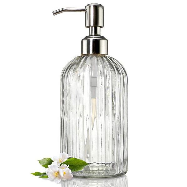 

18oz liquid soap dispenser shampoo shower gel lotion storage glass press pump bottle refillable bottle empty cosmetic containers