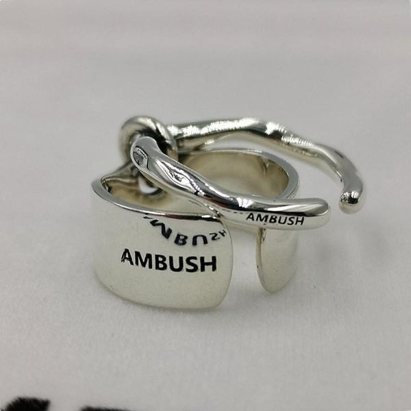 

cluster rings ambush 925 sterling silver ring old retro fashion week men and women half opening adjustable double, Golden;silver