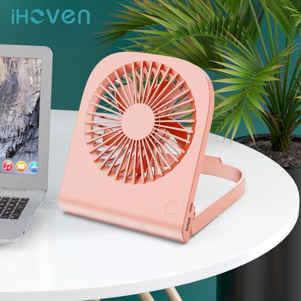 

electric fans ihoven portable table fan usb rechargeable with power bank 4800mah adjustable deskmini for office gadgets home