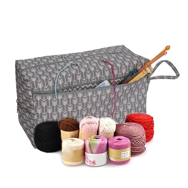 

other arts and crafts multi-style woven tote bag yarn storage for thread wool crochet, knitting needles sewing accessories