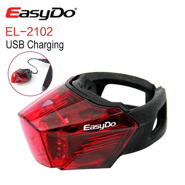 

bike lights easydo usb chargeable riding warning taillight approved germany k-mark certificate bicycle light cycling tail lamp 3 led