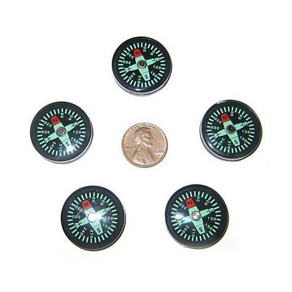 

outdoor gadgets 5 small 25mm pocket survival scout button compasses