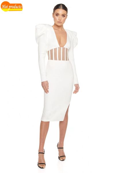 

halinfer 2021 new white female fashion long neck party dress 352d, Black;gray