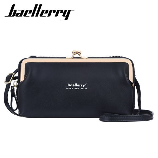 

baellerry brand women long wallet korean style large capacity zipper mobile phone bag fashion crossbody bags for women bolsas, Red;black