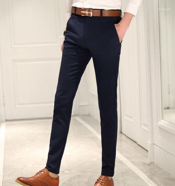

men's suits & blazers spring and summer male casual dress pants slim skinny men suit commercial western-style business herren hose1, White;black