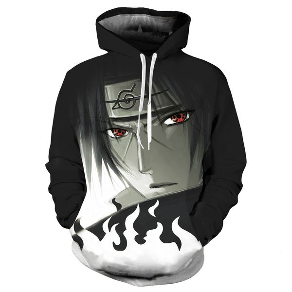 

2021 new anime naruto hoodies for 3d printed sweatshirts kakashi cosplay autumn winter shirts men tee osxm, Black