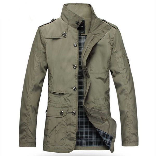 

casual men's jacket spring army military jacket windbreak men coats winter male outerwear autumn overcoat waterproof khaki 5xl x0621, Black;brown
