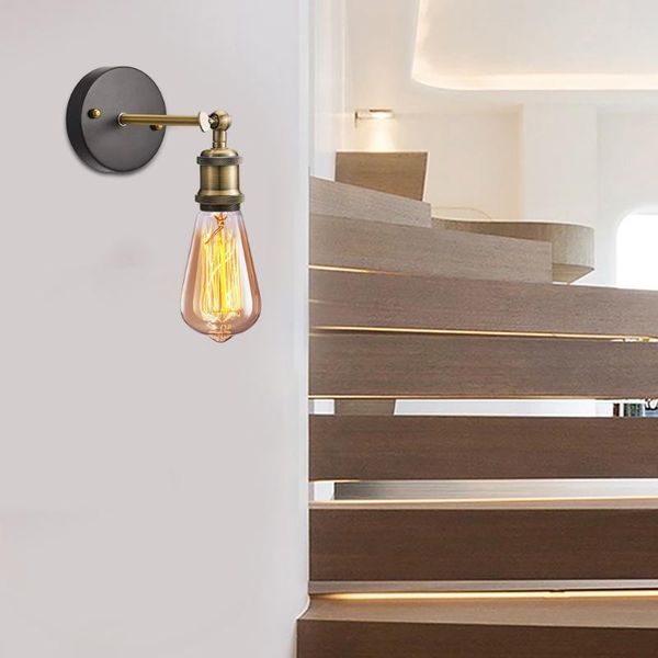 

wall lamp 40w e27 american country retro wrought iron edison bulb single head holder (without light source)