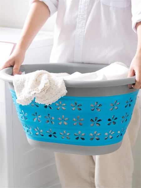 

storage bottles & jars home retractable folding large dirty laundry basket bathroom room clothes b