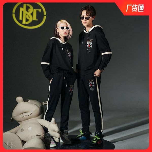 

men's pants 2021 autumn fashion brand trousers webbing sports small feet casual streetwear, Black