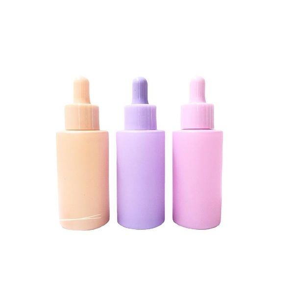

storage bottles & jars 40ml frost glass cosmetic packging refillable bottle purple pink orange empty essential oil dropper vials container 1