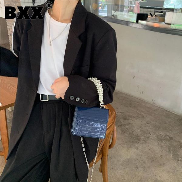 

evening bags [bxx] woman luxury designer mini pearl chains pu leather personality all-match crossbody shoulder bag fashion 2021 gf0265