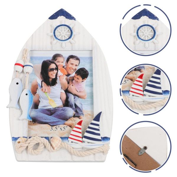 

1pc wooden p frame mediterranean style picture frame simple p holder