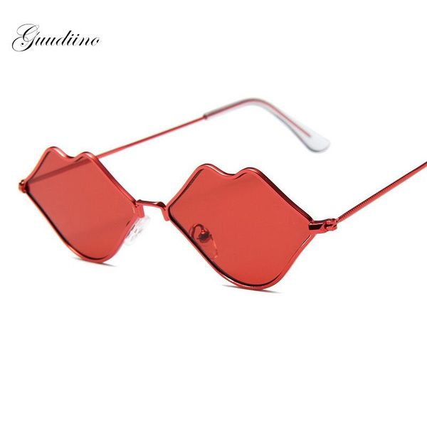 

sunglasses red lip shape women 2021 fashion sun glasses shades uv400 female eyewear brand designer alloy mirror glass mm58, White;black